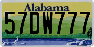 AL license plate 57DW777
