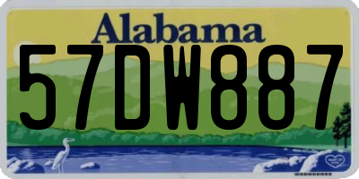 AL license plate 57DW887