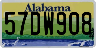 AL license plate 57DW908