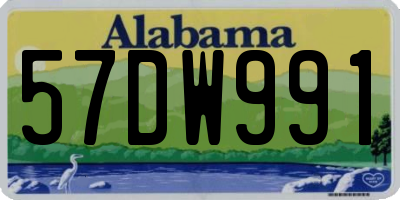 AL license plate 57DW991