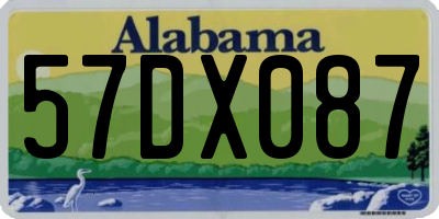 AL license plate 57DX087