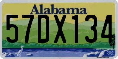 AL license plate 57DX134