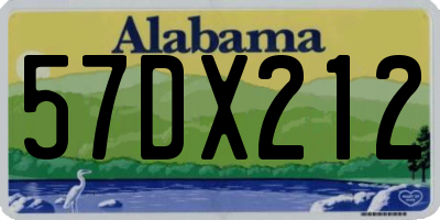 AL license plate 57DX212