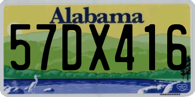 AL license plate 57DX416