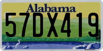 AL license plate 57DX419