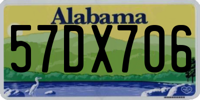 AL license plate 57DX706