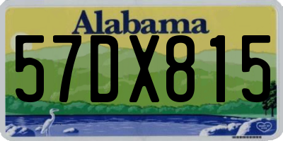 AL license plate 57DX815