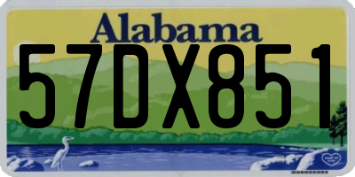 AL license plate 57DX851