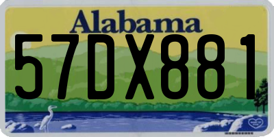 AL license plate 57DX881