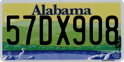 AL license plate 57DX908