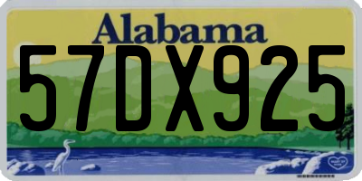 AL license plate 57DX925