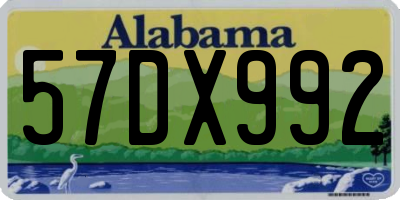AL license plate 57DX992
