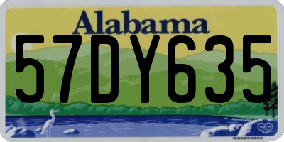 AL license plate 57DY635