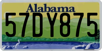 AL license plate 57DY875