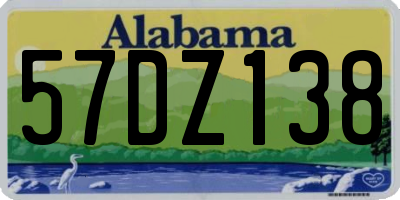 AL license plate 57DZ138
