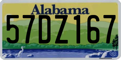 AL license plate 57DZ167
