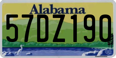 AL license plate 57DZ190