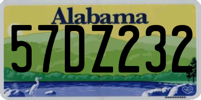 AL license plate 57DZ232