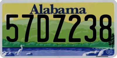 AL license plate 57DZ238