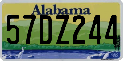 AL license plate 57DZ244