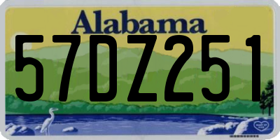 AL license plate 57DZ251