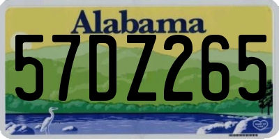 AL license plate 57DZ265