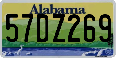 AL license plate 57DZ269