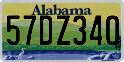AL license plate 57DZ340