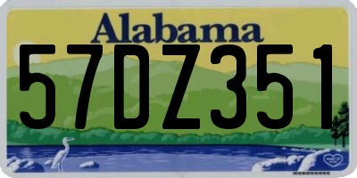 AL license plate 57DZ351