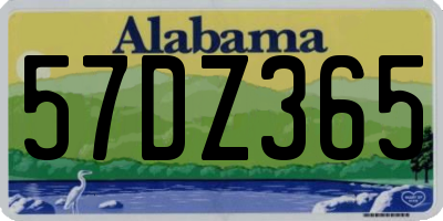 AL license plate 57DZ365