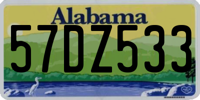 AL license plate 57DZ533