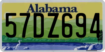 AL license plate 57DZ694