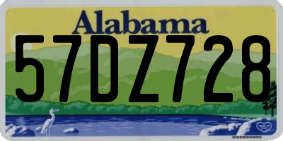 AL license plate 57DZ728