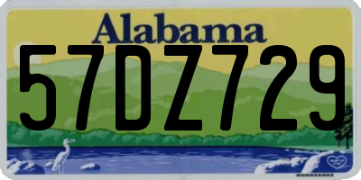 AL license plate 57DZ729