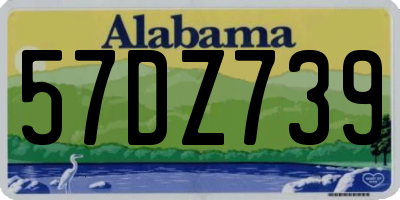AL license plate 57DZ739