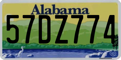 AL license plate 57DZ774