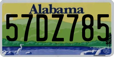 AL license plate 57DZ785