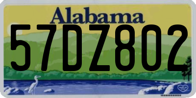 AL license plate 57DZ802