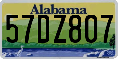 AL license plate 57DZ807
