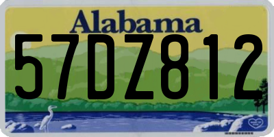AL license plate 57DZ812