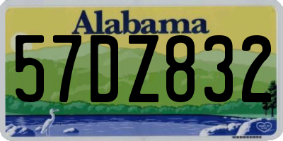 AL license plate 57DZ832