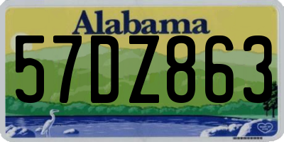 AL license plate 57DZ863