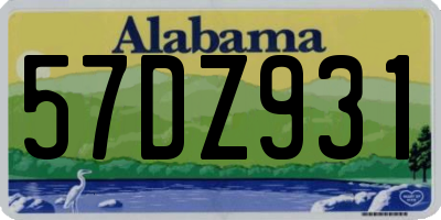 AL license plate 57DZ931