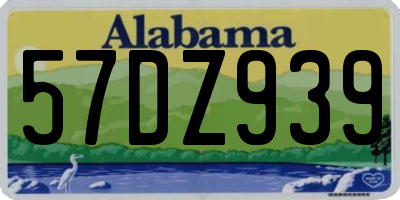 AL license plate 57DZ939