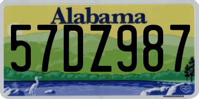 AL license plate 57DZ987