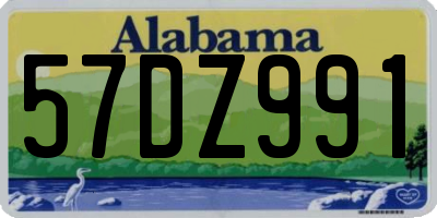 AL license plate 57DZ991