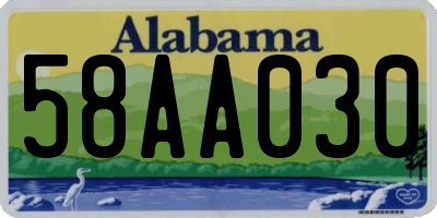AL license plate 58AA030