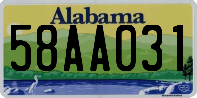 AL license plate 58AA031