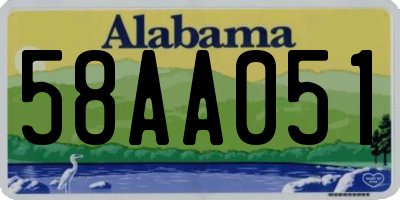 AL license plate 58AA051