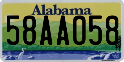 AL license plate 58AA058